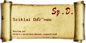 Sziklai Dénes névjegykártya