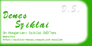 denes sziklai business card